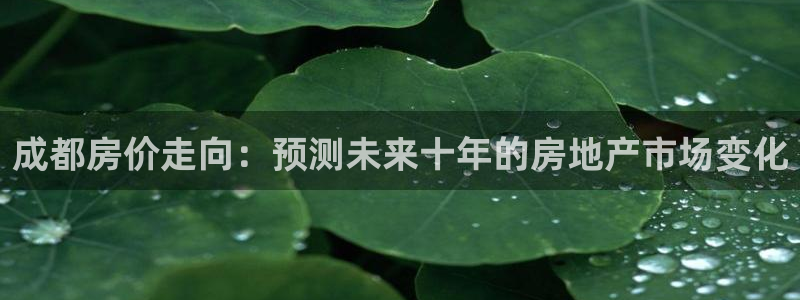 新宝5平台登录：成都房价走向：预测未来十年的房地产市场变化