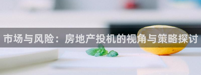 新宝5账号注册：市场与风险：房地产投机的视角与策略探讨
