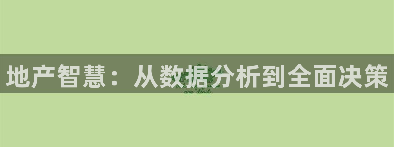 新宝5娱乐学：地产智慧：从数据分析到全面决策