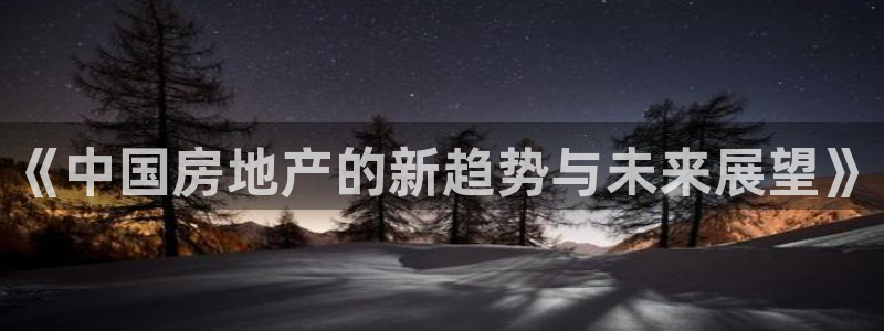 新宝5客户端登录：《中国房地产的新趋势与未来展望》