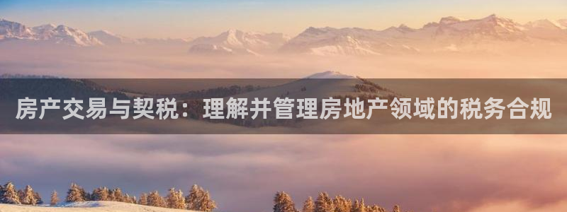 新宝5登录：房产交易与契税：理解并管理房地产领域的税务合规