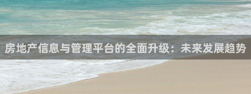 新宝5手机登陆：房地产信息与管理平台的全面升级：未来发展趋势