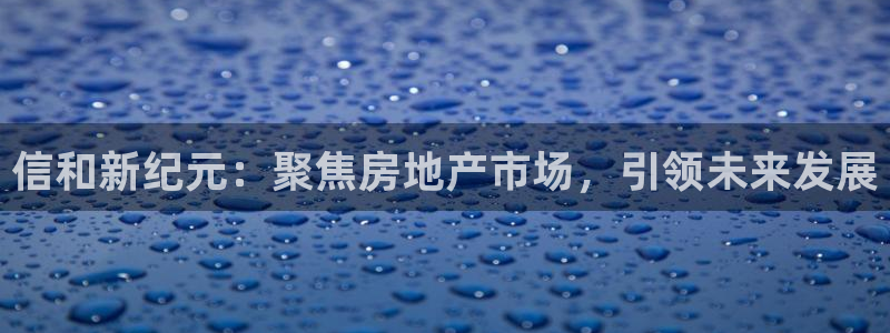 新宝 5测速：信和新纪元：聚焦房地产市场，引领未来发展